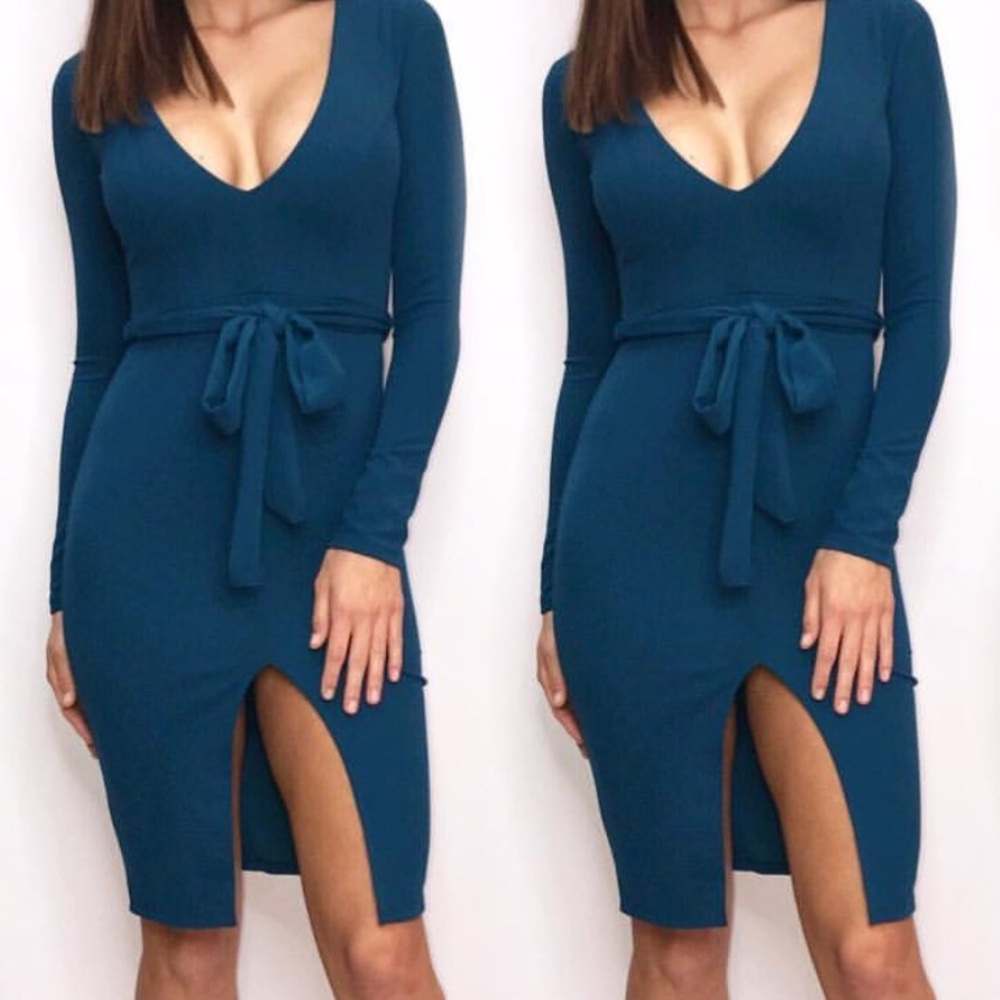 Long sleeve tie dress